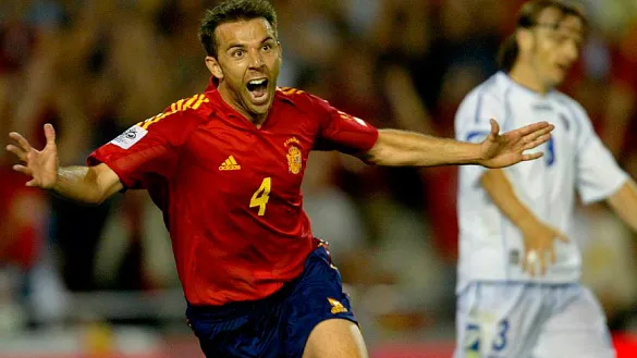 Marchena celebra el último gol marcado por España en Mestalla