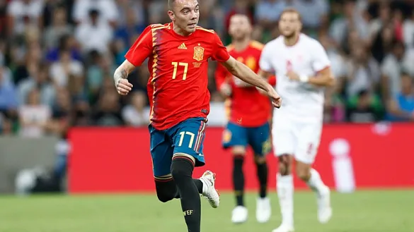 Iago Aspas en un momento del partido contra Túnez  