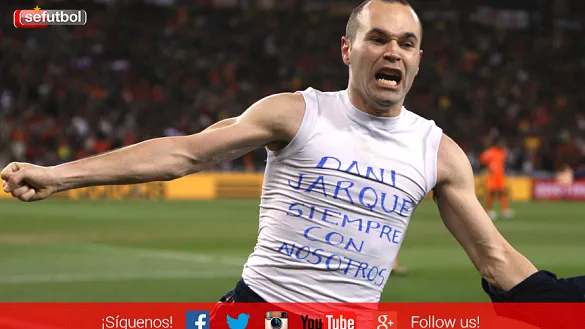 Andrés Iniesta celebra su gol en la final mundialista del Soccer City