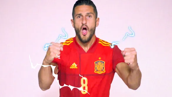 Koke ensaya su celebración para la Eurocopa 