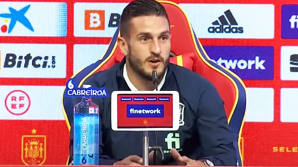 Koke Resurrección durante su rueda de prensa en la Ciudad del Fútbol