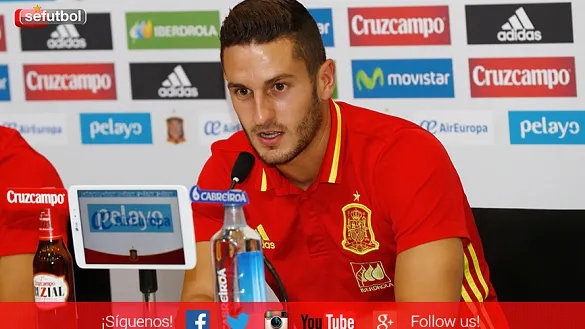 Jorge Resurrección "Koke" durante su rueda prensa en la Ciudad del Fútbol 