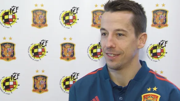 Ángel Velasco "Lin" durante la entrevista con SEFUTBOL en Liubliana