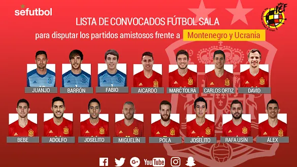 Convocatoria para los amistosos frente a Montenegro y Ucrania
