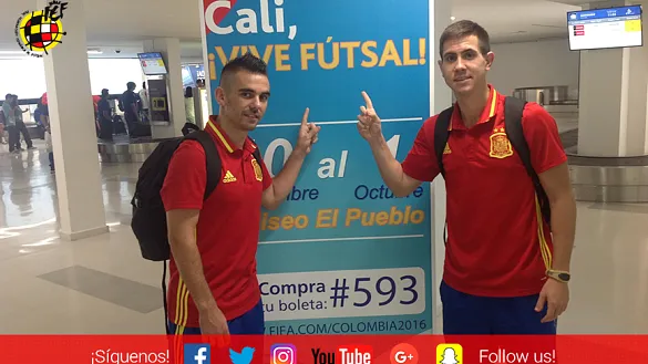 Álex y Bebe a su llegada a Cali (Colombia)
