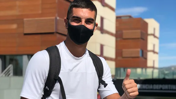 Ferrán Torres a su llegada a la Selección