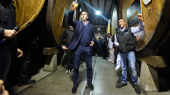 Julen Lopetegui participa del tradicional txotx en Usúrbil (Guipuzcoa)