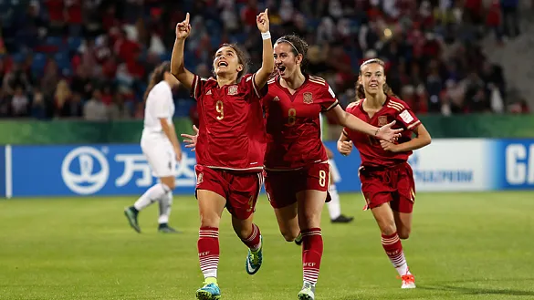 Lorena celebra uno de sus goles ante Jordania
