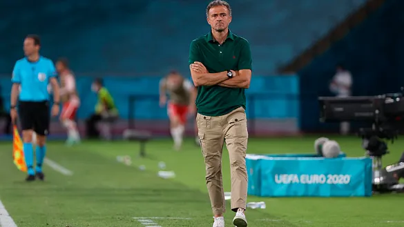 El seleccionador nacional durante el España-Polonia en Sevilla