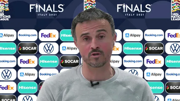 El seleccionador nacional, Luis Enrique Martínez, durante su rueda de prensa en la que ha valorado el sorteo de la UEFA Nations League