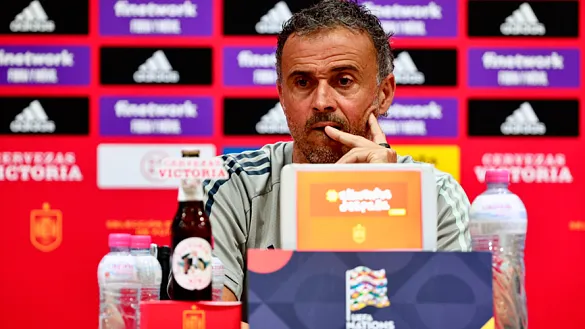 El seleccionador nacional durante su rueda de prensa en Málaga