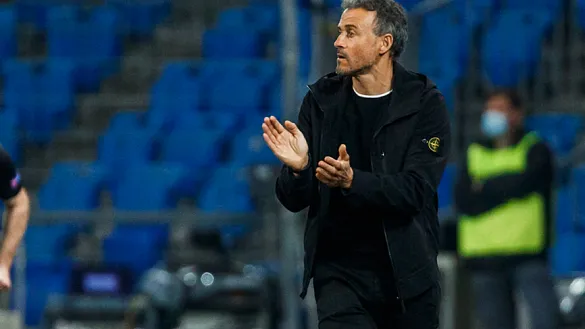 El seleccionador nacional, Luis Enrique Martínez, durante el Suiza-España jugado en Basilea