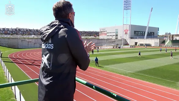 Luis Enrique en el andamio
