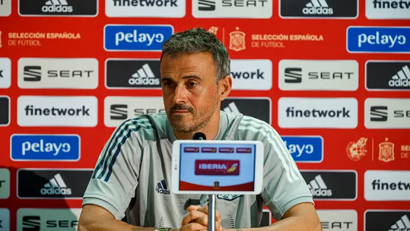 Luis Enrique durante una rueda de prensa