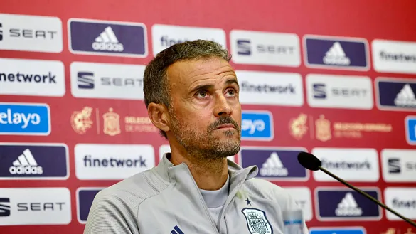 Luis Enrique en rueda de prensa en Madrid