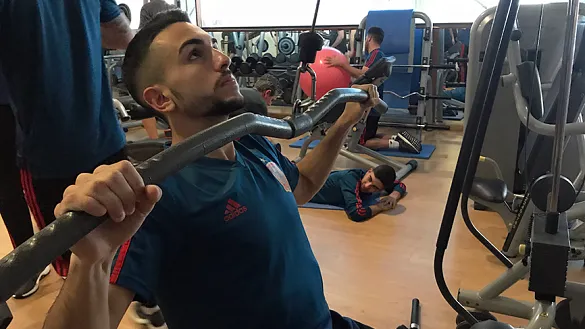 Manu Morlanes en el gimnasio
