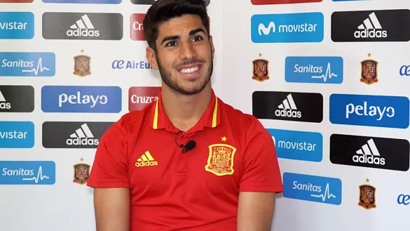 Marco Asensio durante la entrevista concedida a SEFUTBOL en Cracovia