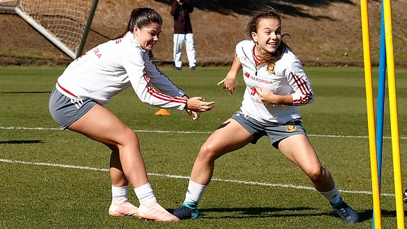 María y Leyre durante un entrenamiento
