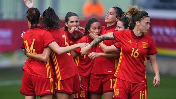 Piña de la selección española femenina