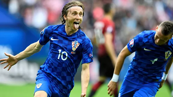 Modric celebra su golazo ante Turquía