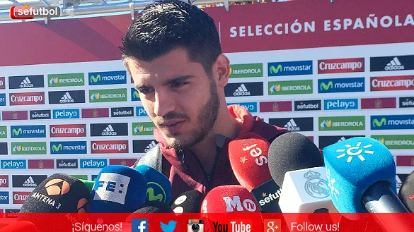 Álvaro Morata, a su llegada a la Ciudad del Fútbol