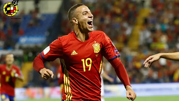 Rodrigo Moreno celebra su gol ante Albania
