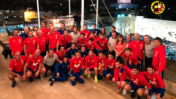 La Selección española durante su reciente visita a la Ciudad Vieja de Jerusalén 