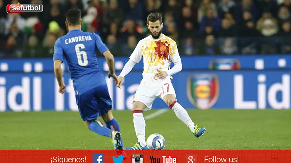 Nacho durante el partido ante Italia disputado en Udine 