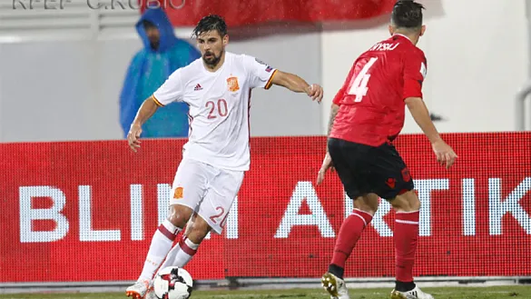 Manuel Agudo "Nolito" durante el encuentro clasificatorio frente a Albania 