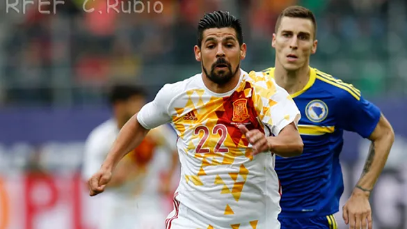 Manuel Agudo "Nolito" durante su encuentro frente a Bosnia en St. Gallen