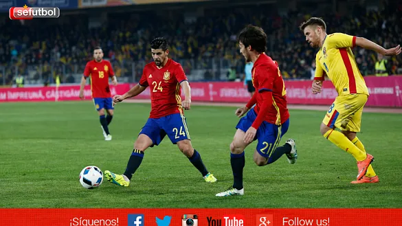 Nolito y Silva con la Selección española