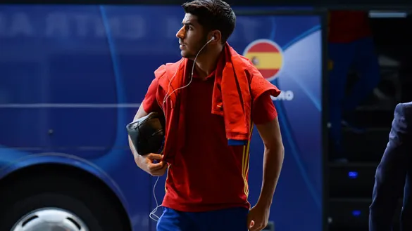 El jugador internacional Marco Asensio durante el presente Campeonato de Europa Sub-21