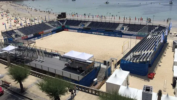 Vista del Silgar arena en Sangenjo (Pontevedra)