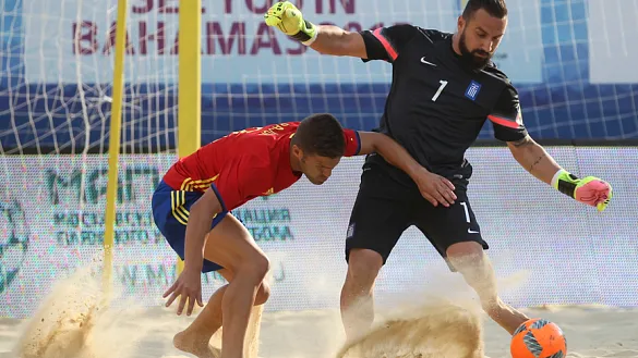 Momento del partido entre España y Grecia disputado en Moscú