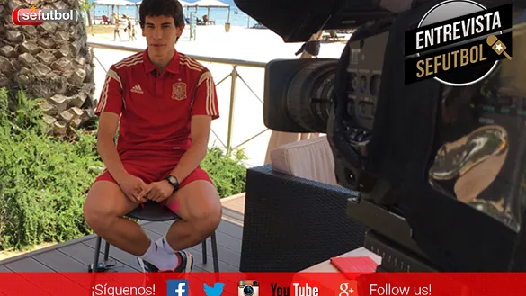 El capitán de la Selección Española Sub-19, Jesús Vallejo, durante la entrevista concedida a SEFUTBOL en Grecia