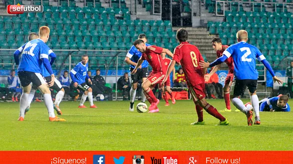 Momento del partido entre Estonia y España disputado en Tallin