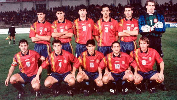 Equipo de la Selección Española Sub-21 que se enfrentó a Polonia el 29 de noviembre de 1994