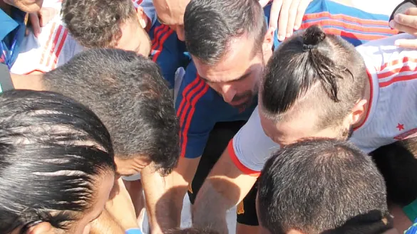 La Selección española de Fútbol Playa se juramenta antes de su encuentro contra Azerbaiyán