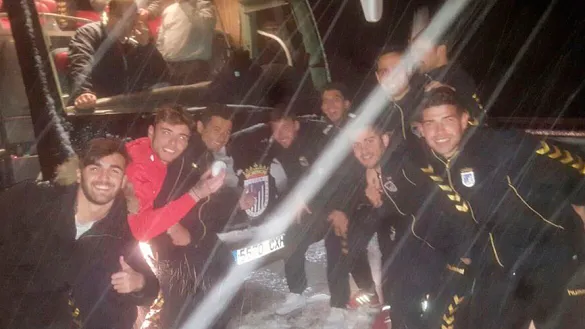 El CD Badajoz durante su accidentado viaje a Lorca para disputar el partido de la Copa RFEF