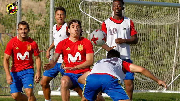 Los jugadores de la Selección Sub-21 se entrenan en la Ciudad del Fútbol
