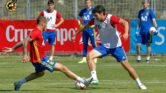 La Selección española Sub-21 entrenando en la Ciudad del Fútbol