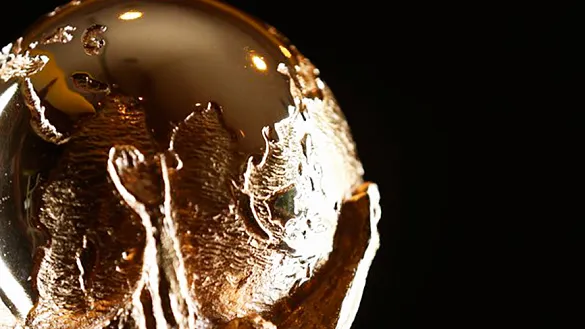 Detalle del trofeo de la Copa del Mundo de la FIFA