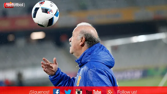 Vicente del Bosque durante un entrenamiento reciente de la Selección Española