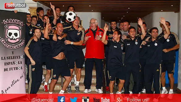 La Selección Española de Fútbol, reunida días antes de la Eurocopa de 2008