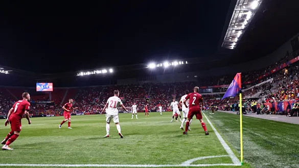 Momento del partido entre república Checa y España, jugado en Praga