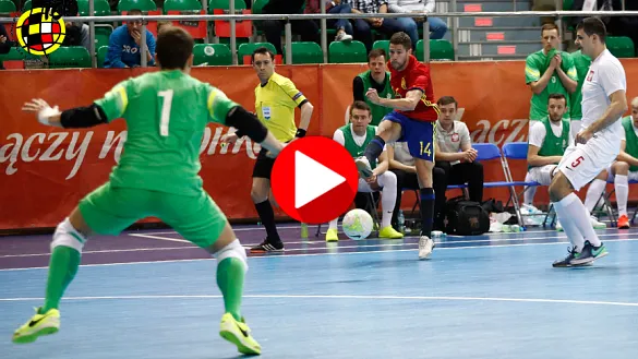 Momento del partido entre Polonia y España disputado en Elblag