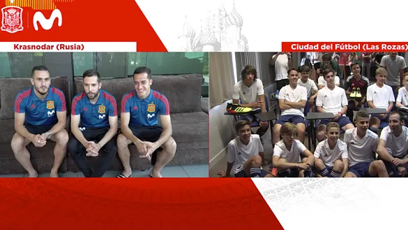 Jordi Alba, Koke y Lucas Vázquez se someten a una particular rueda de prensa