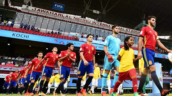 La Selección española Sub-17 salta al campo en el Mundial de la India