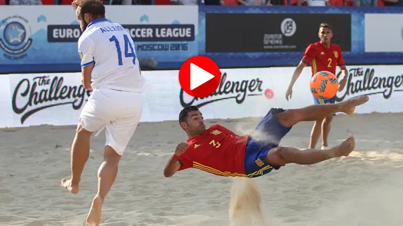 España debuta con victoria en la Liga Europea de Fútbol Playa