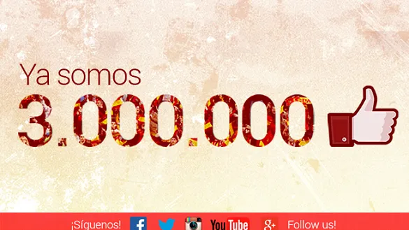 Ya somos 3 millones en Facebook 